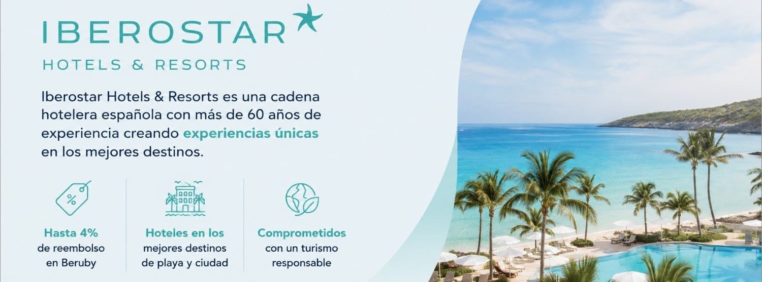4 % de cashback en Iberostar gracias a Beruby Cashback Iberostar Beruby